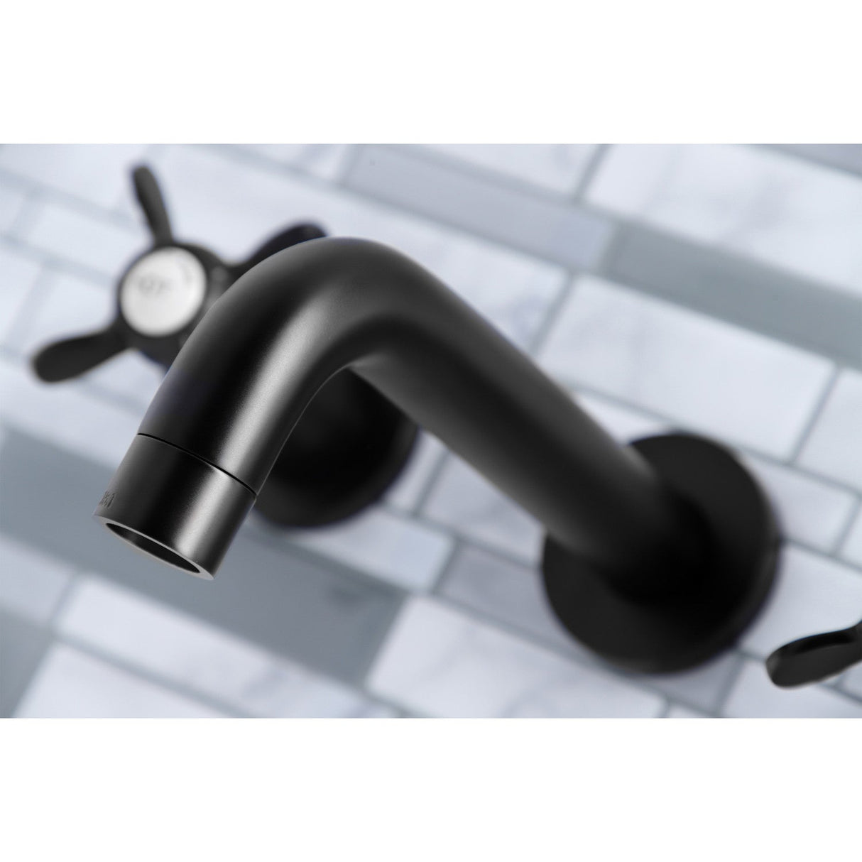 Essex KS8120BEX Two-Handle 3-Hole Wall Mount Bathroom Faucet, Matte Black