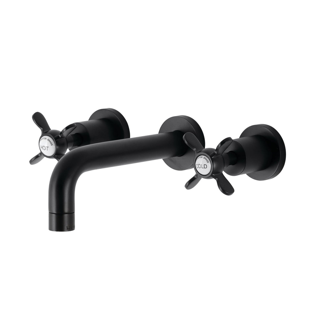 Essex KS8120BEX Two-Handle 3-Hole Wall Mount Bathroom Faucet, Matte Black