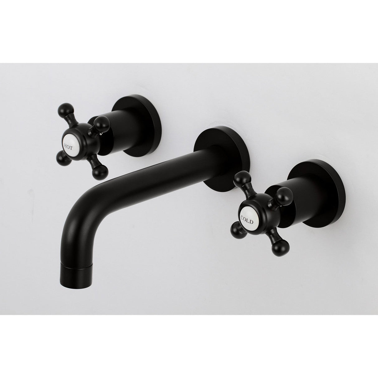 Metropolitan KS8120BX Two-Handle 3-Hole Wall Mount Bathroom Faucet, Matte Black