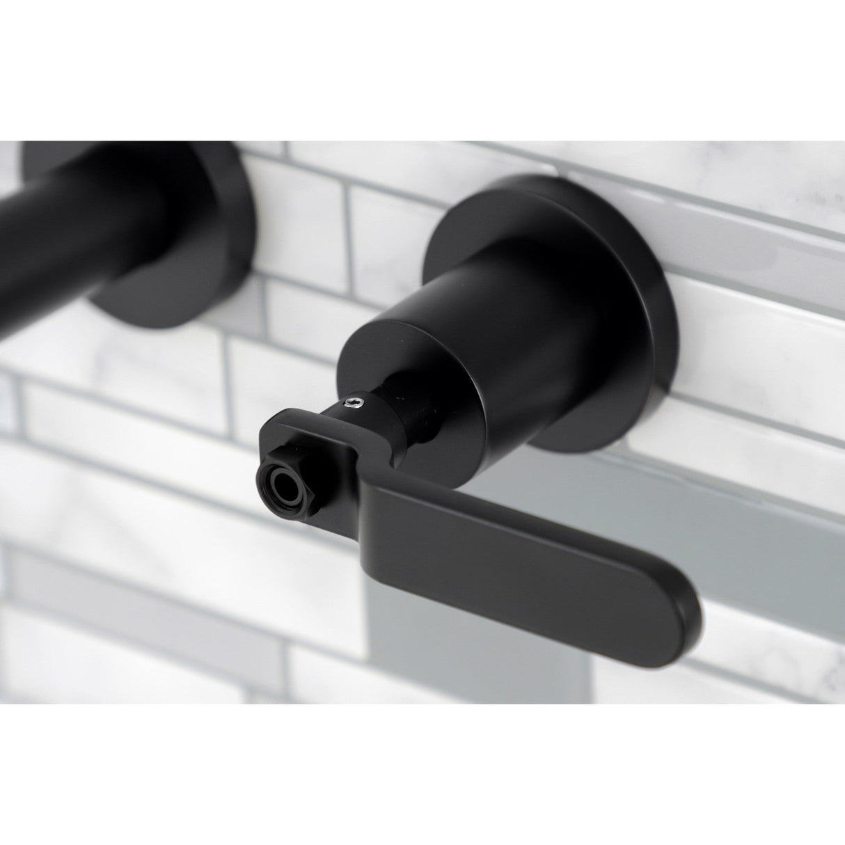 Whitaker KS8120KL Two-Handle 3-Hole Wall Mount Bathroom Faucet, Matte Black