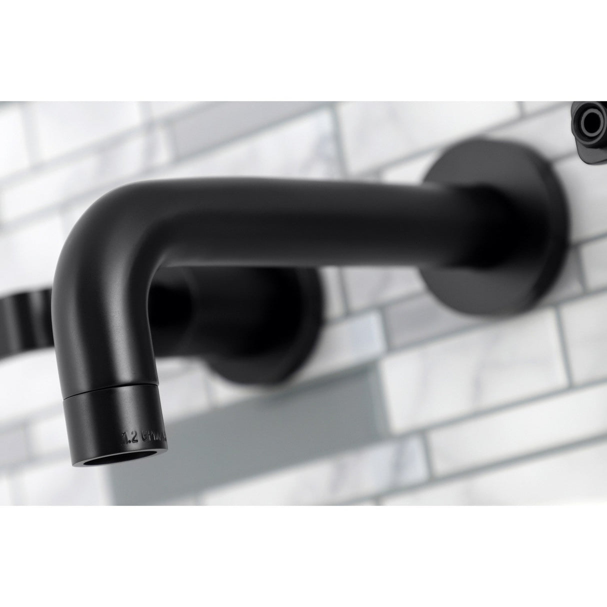 Whitaker KS8120KL Two-Handle 3-Hole Wall Mount Bathroom Faucet, Matte Black