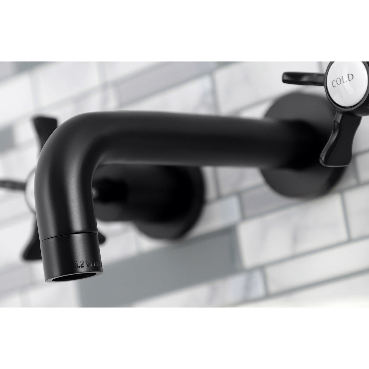 Hamilton KS8120NX Two-Handle 3-Hole Wall Mount Bathroom Faucet, Matte Black