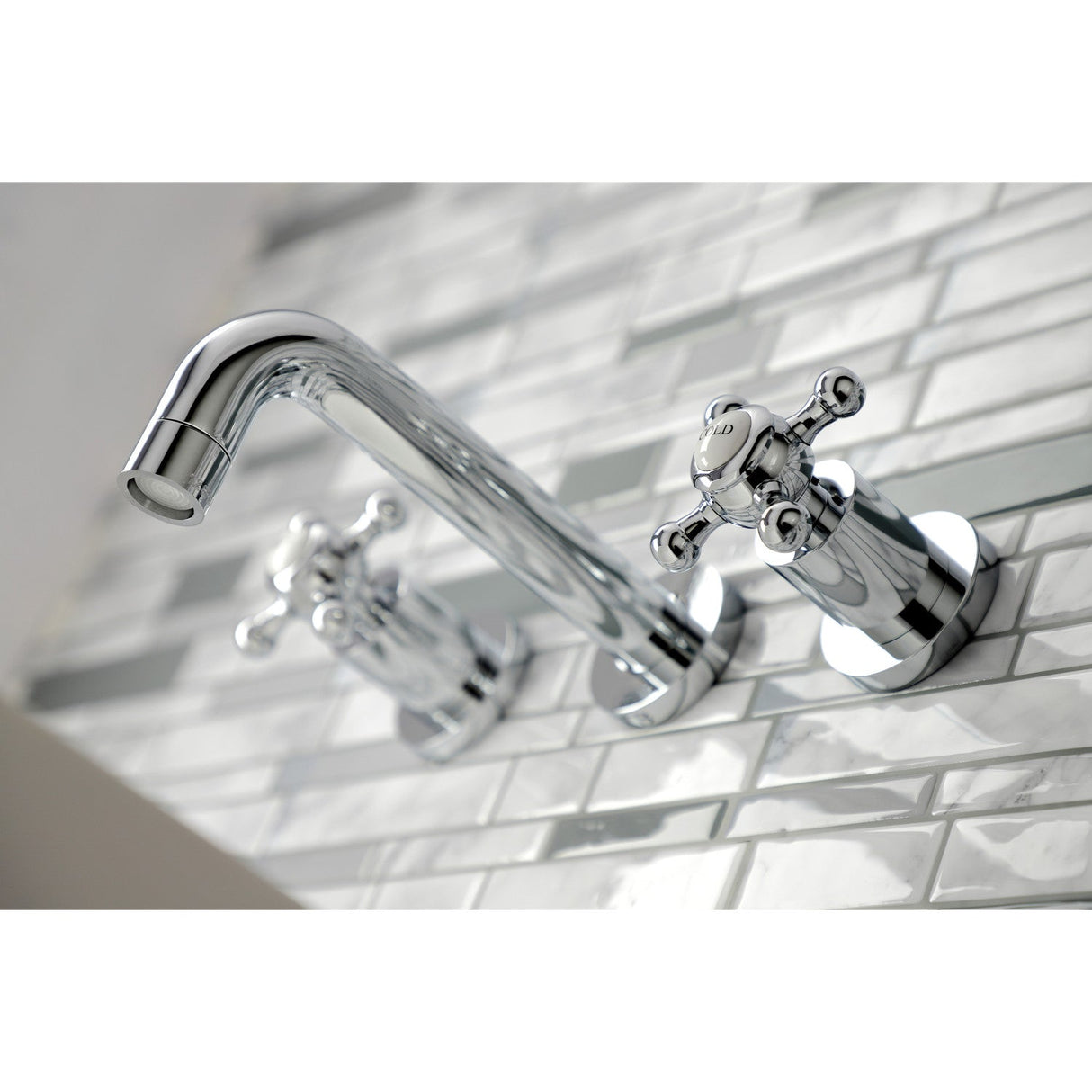 Metropolitan KS8121BX Two-Handle 3-Hole Wall Mount Bathroom Faucet, Polished Chrome