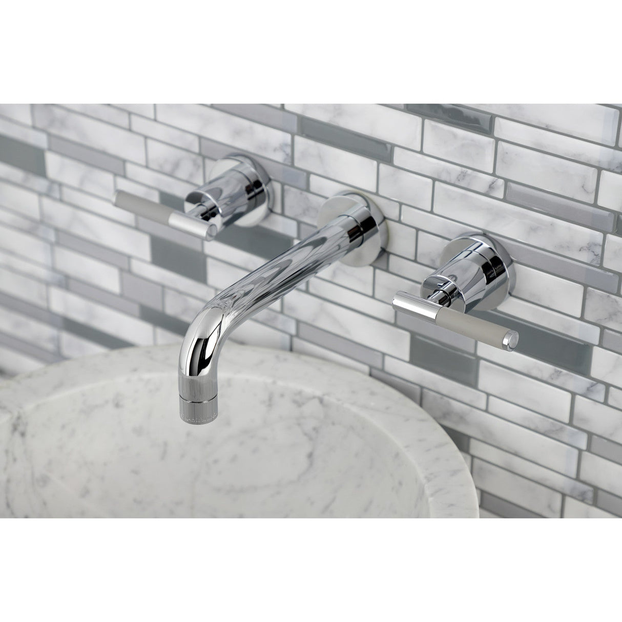 Kaiser KS8121CKL Two-Handle Wall Mount Bathroom Faucet, Polished Chrome