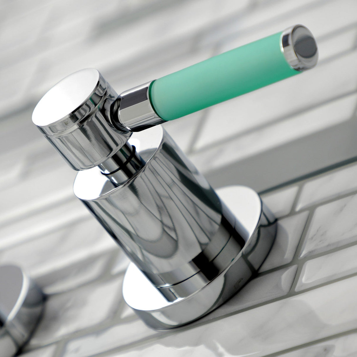 Kaiser KS8121DKL Two-Handle 3-Hole Wall Mount Bathroom Faucet, Polished Chrome