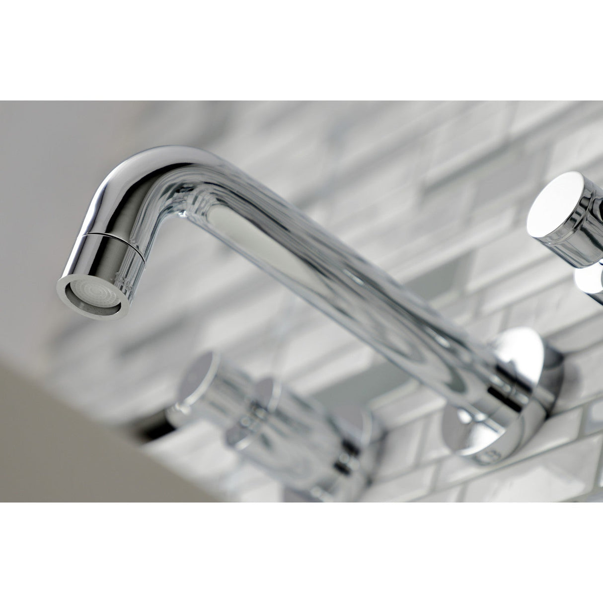 Kaiser KS8121DKL Two-Handle 3-Hole Wall Mount Bathroom Faucet, Polished Chrome