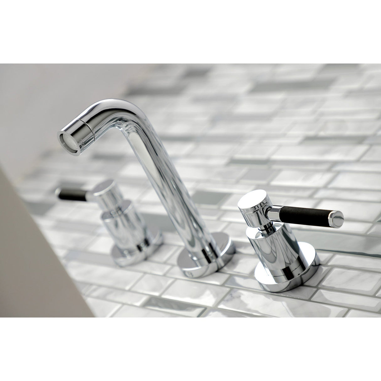 Kaiser KS8121DKL Two-Handle 3-Hole Wall Mount Bathroom Faucet, Polished Chrome
