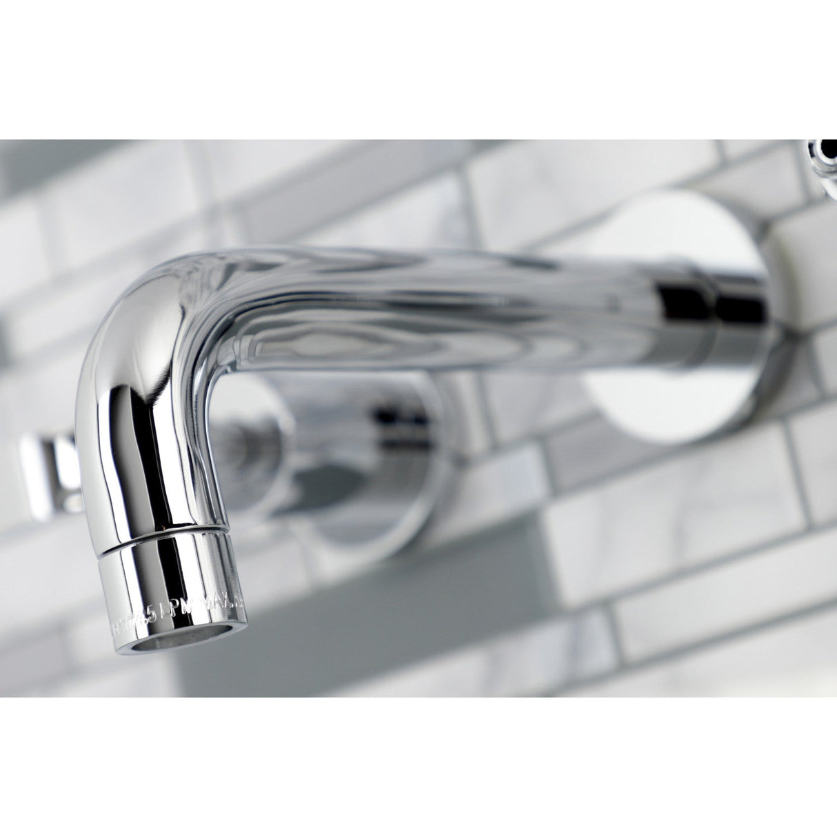 Whitaker KS8121KL Two-Handle 3-Hole Wall Mount Bathroom Faucet, Polished Chrome