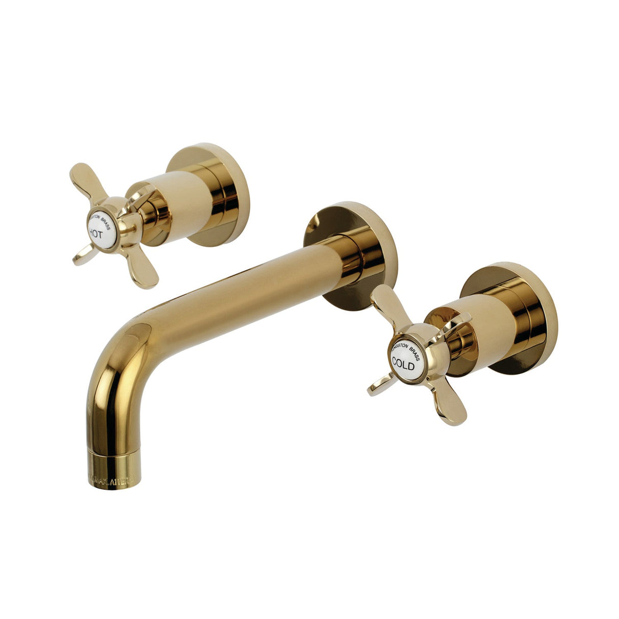 Essex KS8122BEX Two-Handle 3-Hole Wall Mount Bathroom Faucet, Polished Brass