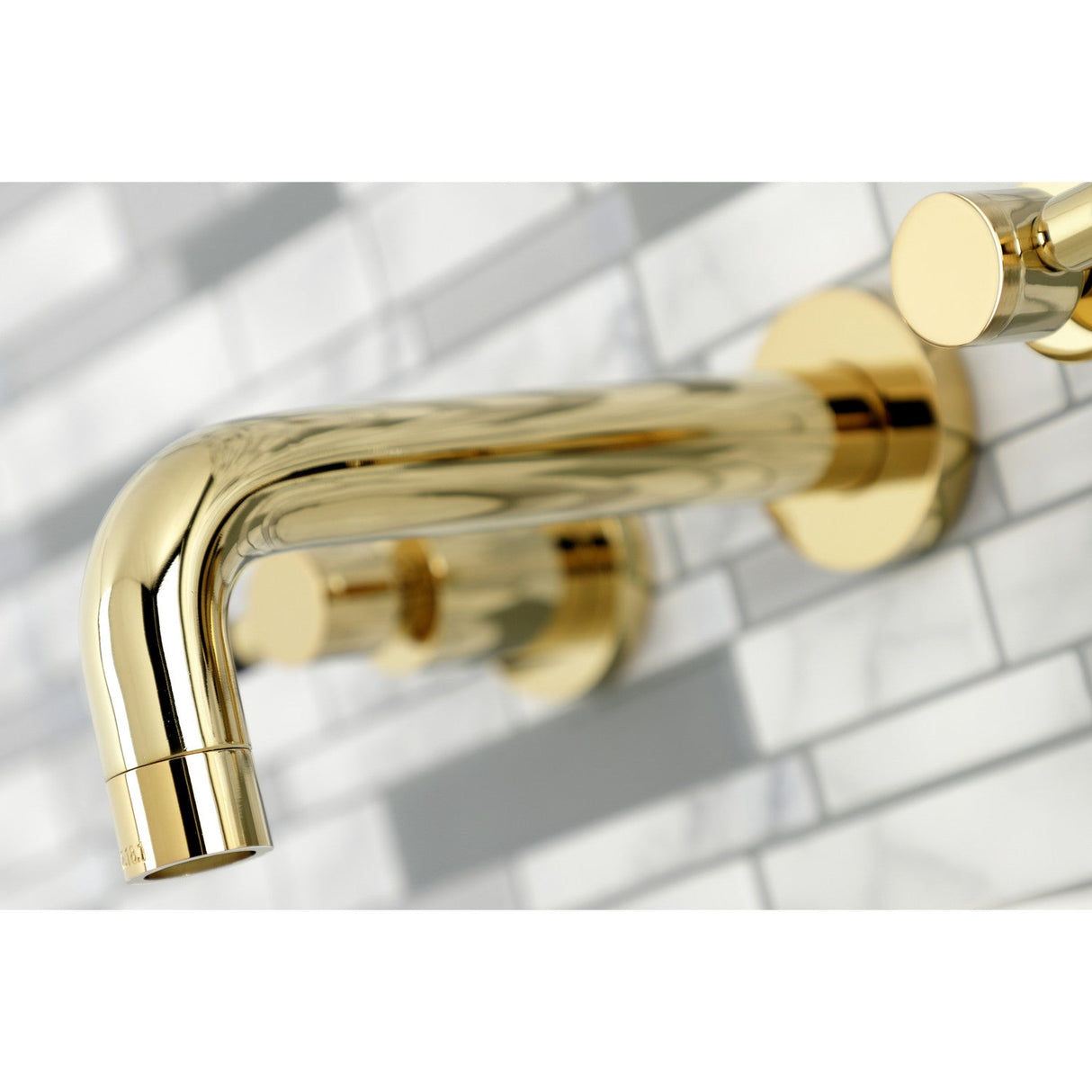 Kaiser KS8122DKL Two-Handle 3-Hole Wall Mount Bathroom Faucet, Polished Brass
