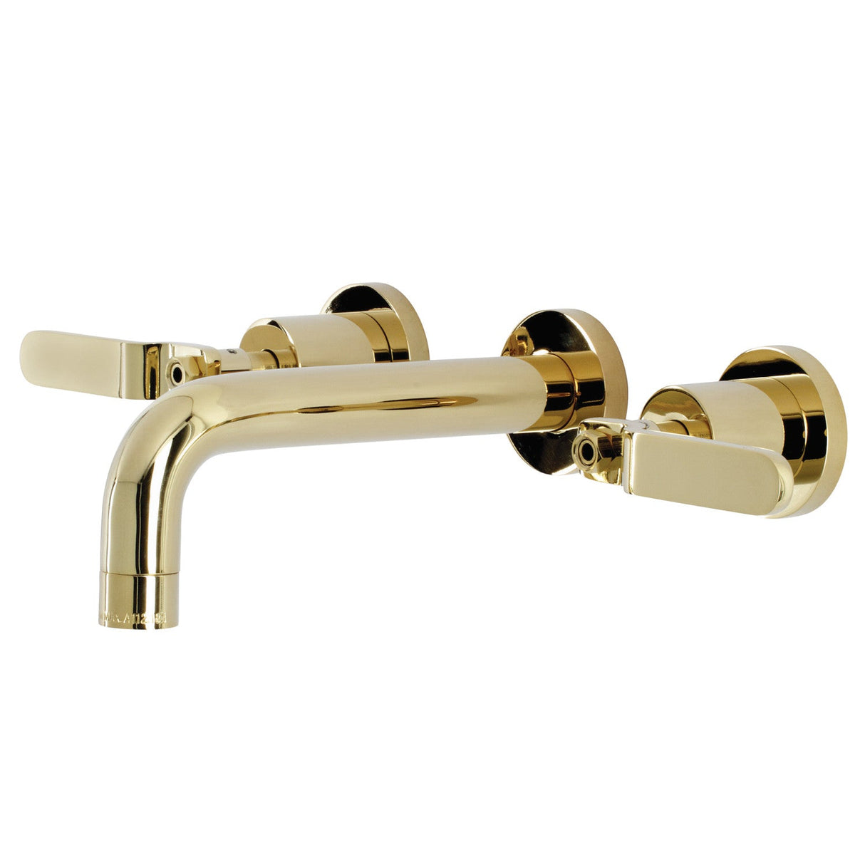 Whitaker KS8122KL Two-Handle 3-Hole Wall Mount Bathroom Faucet, Polished Brass
