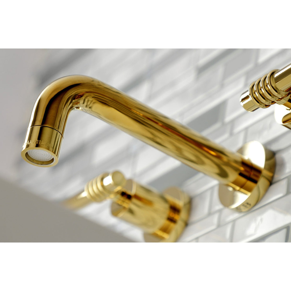 Milano KS8122ML Two-Handle 3-Hole Wall Mount Bathroom Faucet, Polished Brass