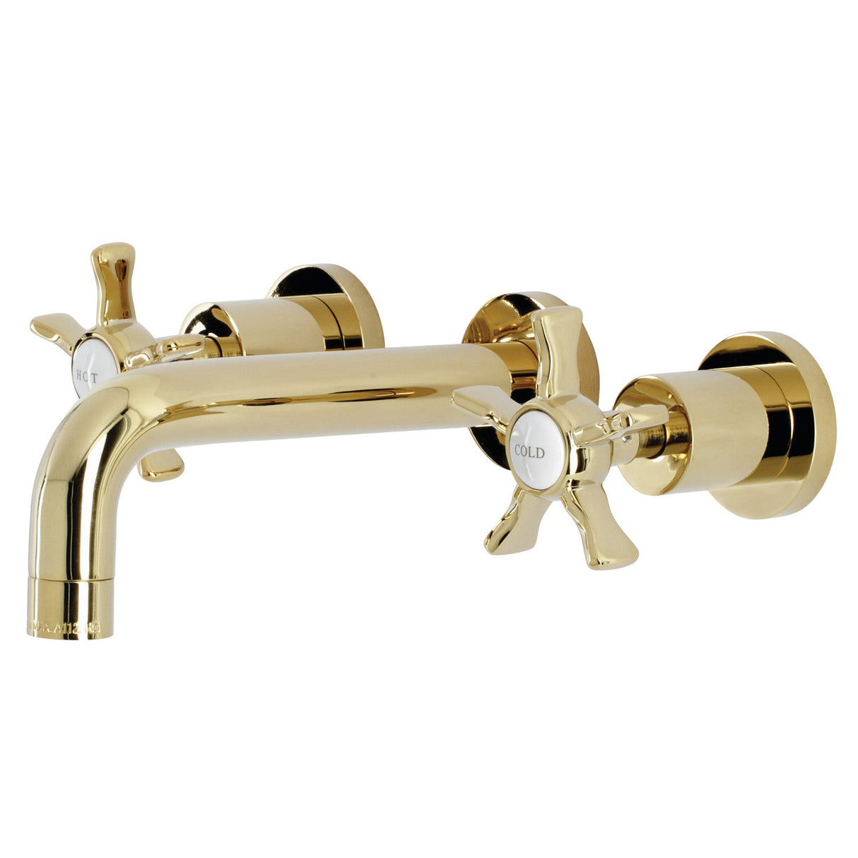 Hamilton KS8122NX Two-Handle 3-Hole Wall Mount Bathroom Faucet, Polished Brass