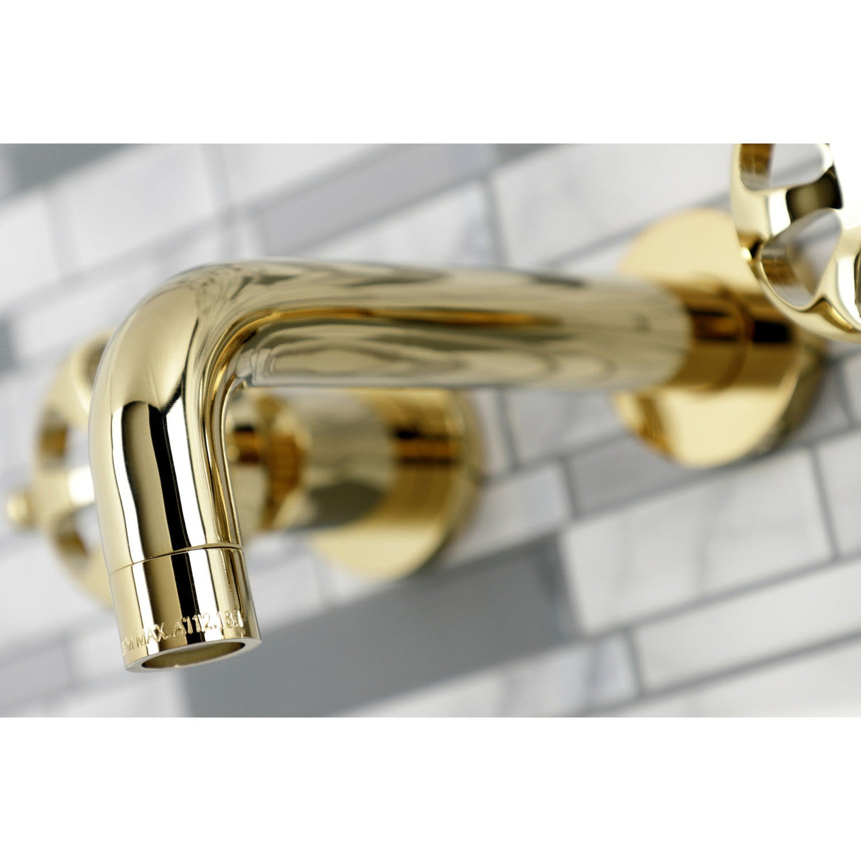 Belknap KS8122RX Two-Handle 3-Hole Wall Mount Bathroom Faucet, Polished Brass