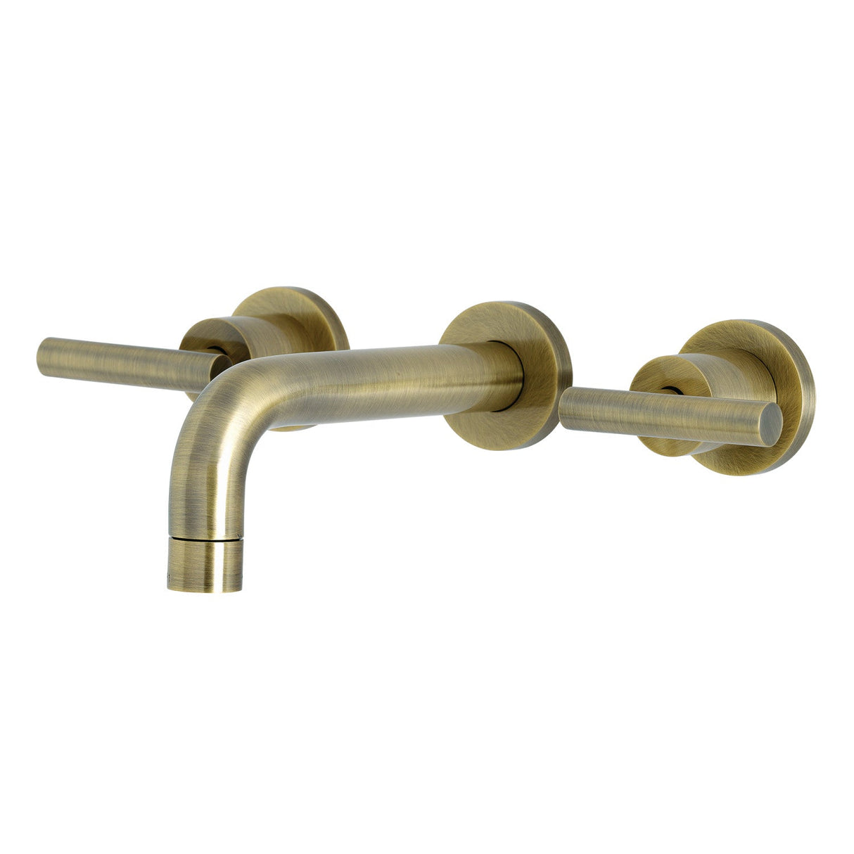 Manhattan KS8123CML Two-Handle 3-Hole Wall Mount Bathroom Faucet, Antique Brass