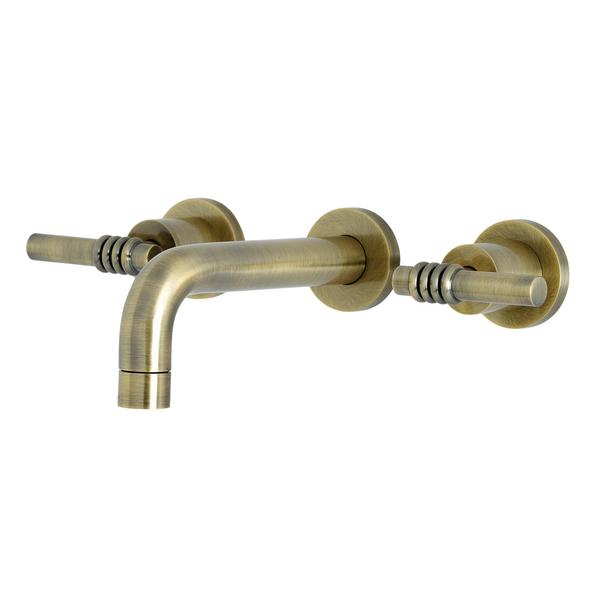 Milano KS8123ML Two-Handle 3-Hole Wall Mount Bathroom Faucet, Antique Brass