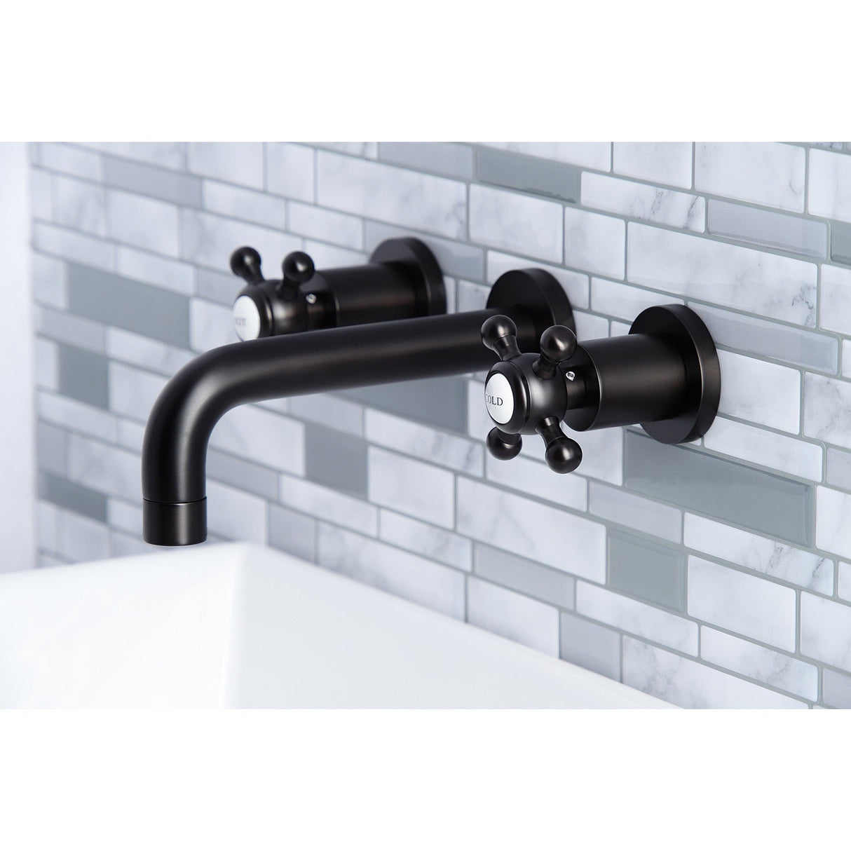 Metropolitan KS8125BX Two-Handle 3-Hole Wall Mount Bathroom Faucet, Oil Rubbed Bronze