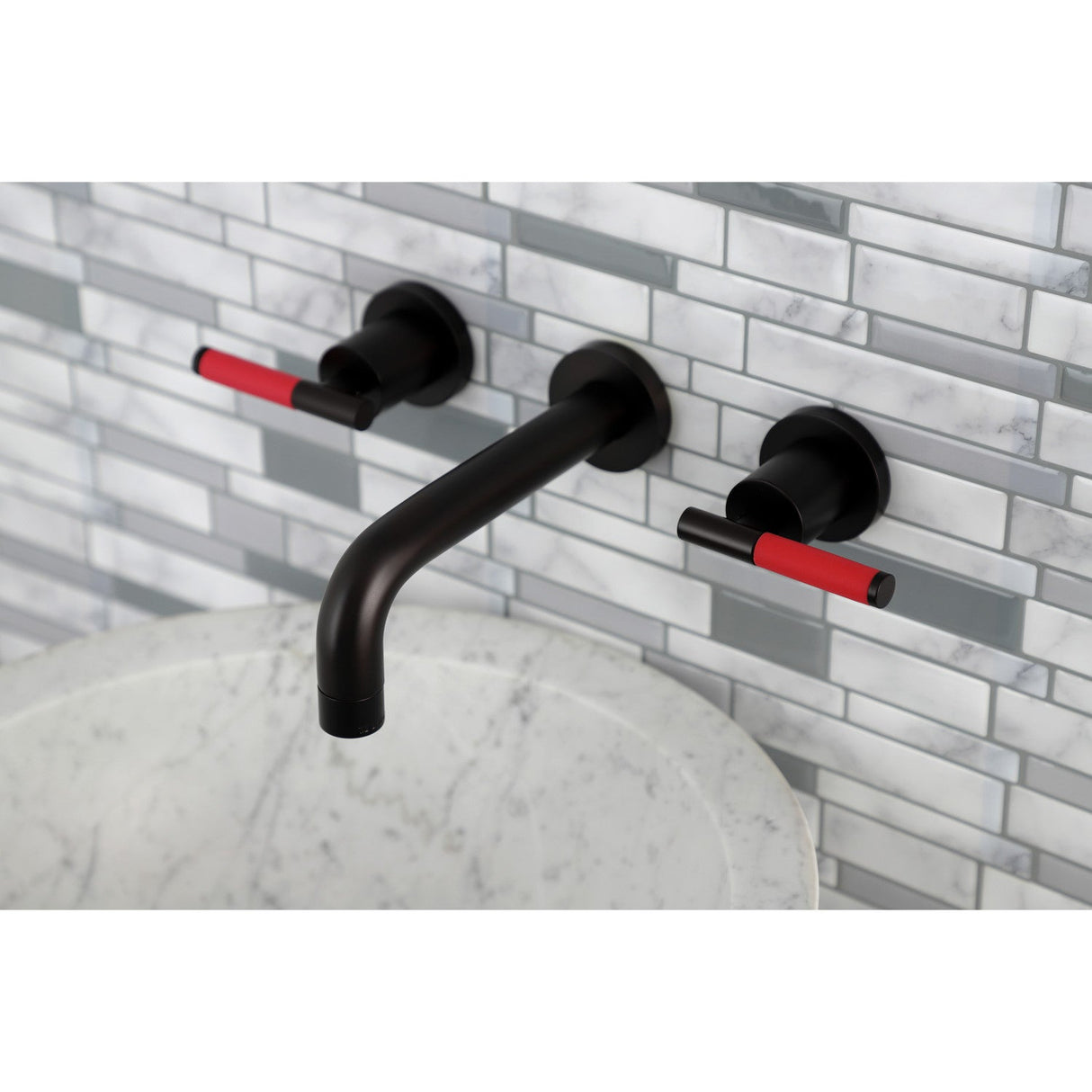 Kaiser KS8125CKL Two-Handle Wall Mount Bathroom Faucet, Oil Rubbed Bronze