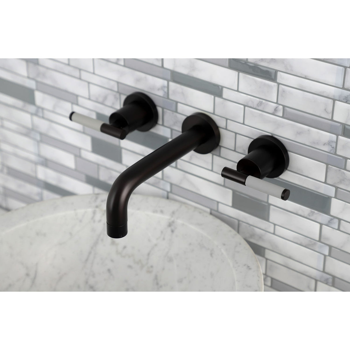 Kaiser KS8125CKL Two-Handle Wall Mount Bathroom Faucet, Oil Rubbed Bronze