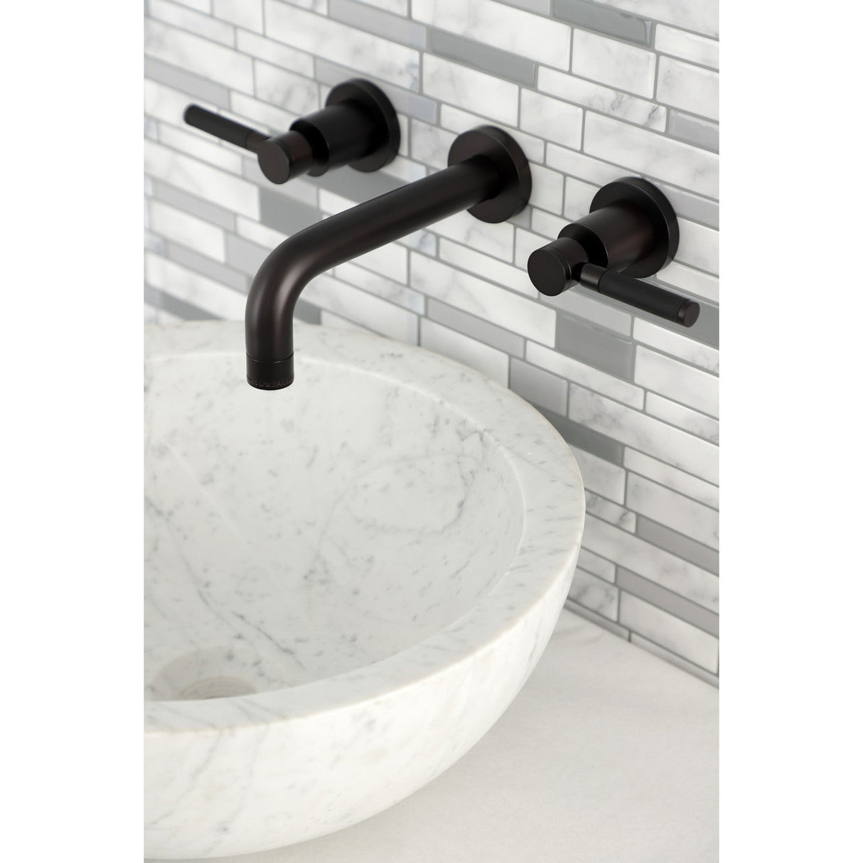 Kaiser KS8125DKL Two-Handle 3-Hole Wall Mount Bathroom Faucet, Oil Rubbed Bronze