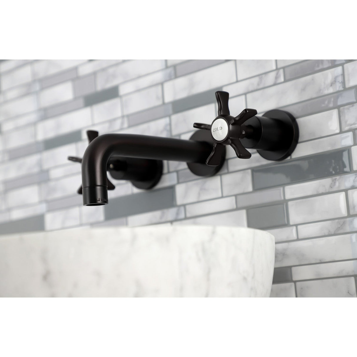 Hamilton KS8125NX Two-Handle 3-Hole Wall Mount Bathroom Faucet, Oil Rubbed Bronze