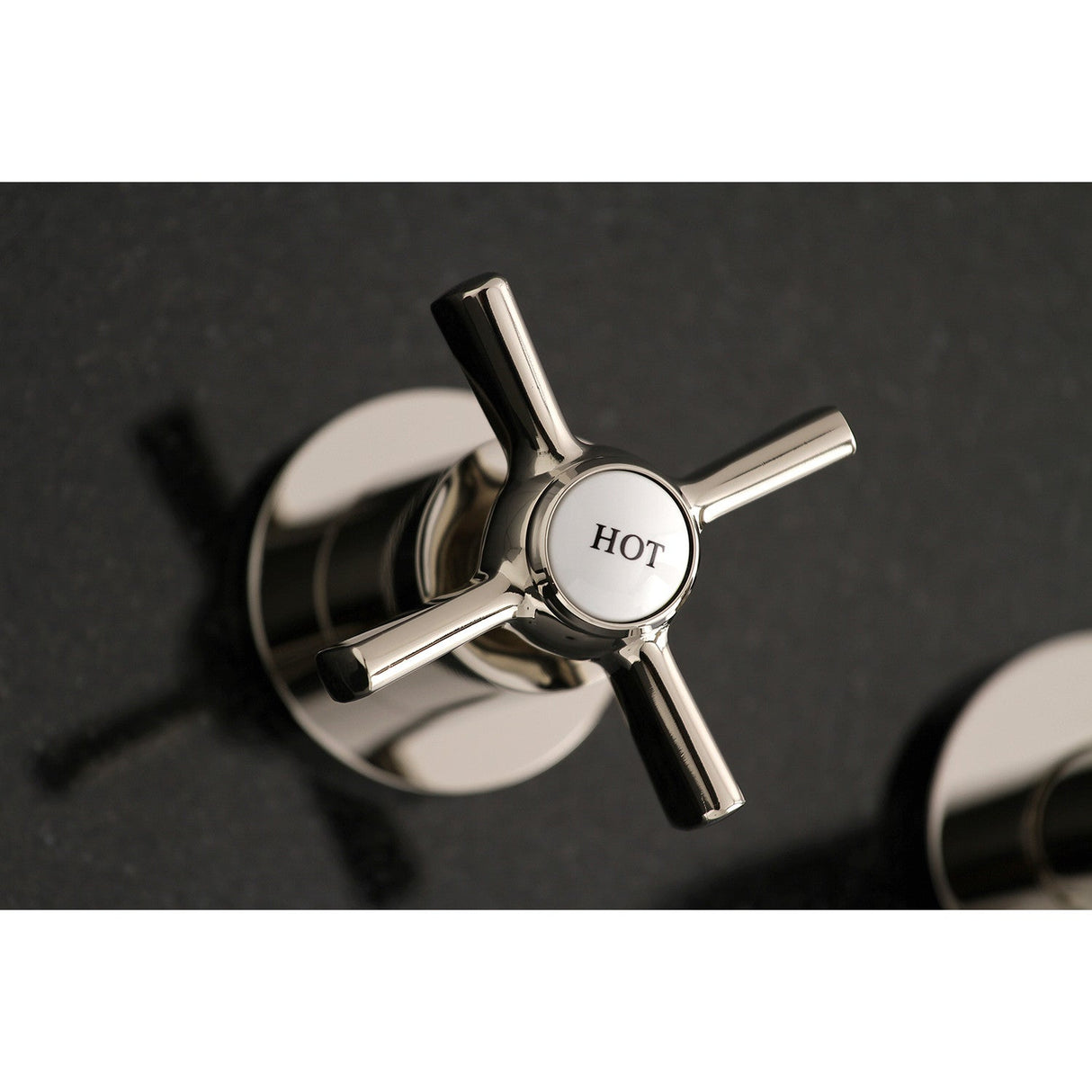 Millennium KS8126ZX Two-Handle 3-Hole Wall Mount Bathroom Faucet, Polished Nickel