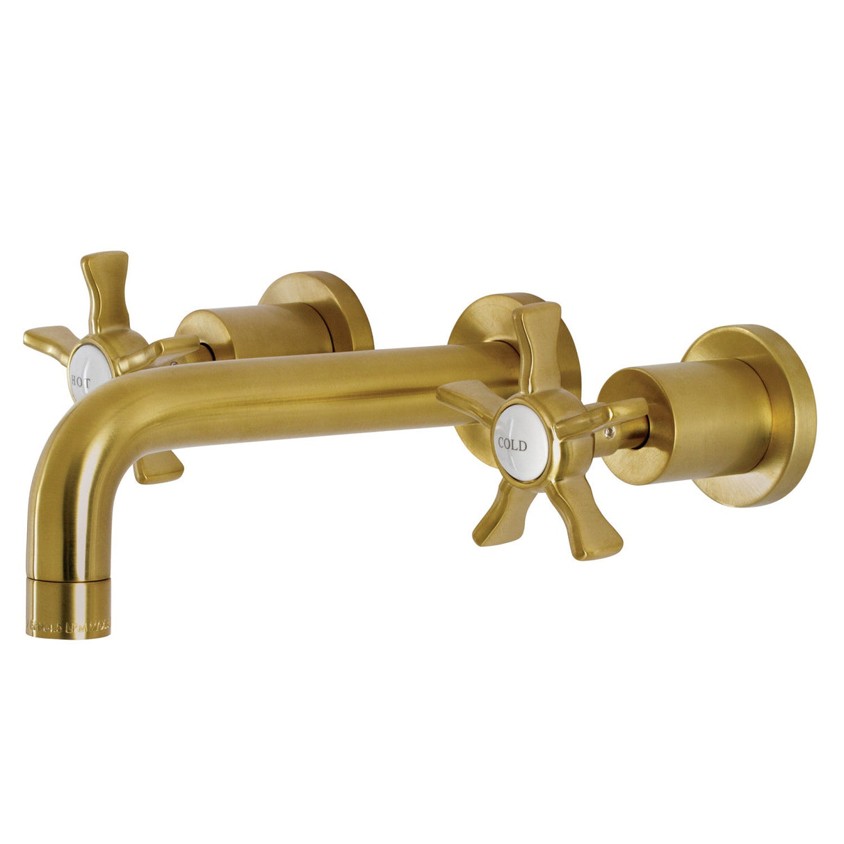 Hamilton KS8127NX Two-Handle 3-Hole Wall Mount Bathroom Faucet, Brushed Brass