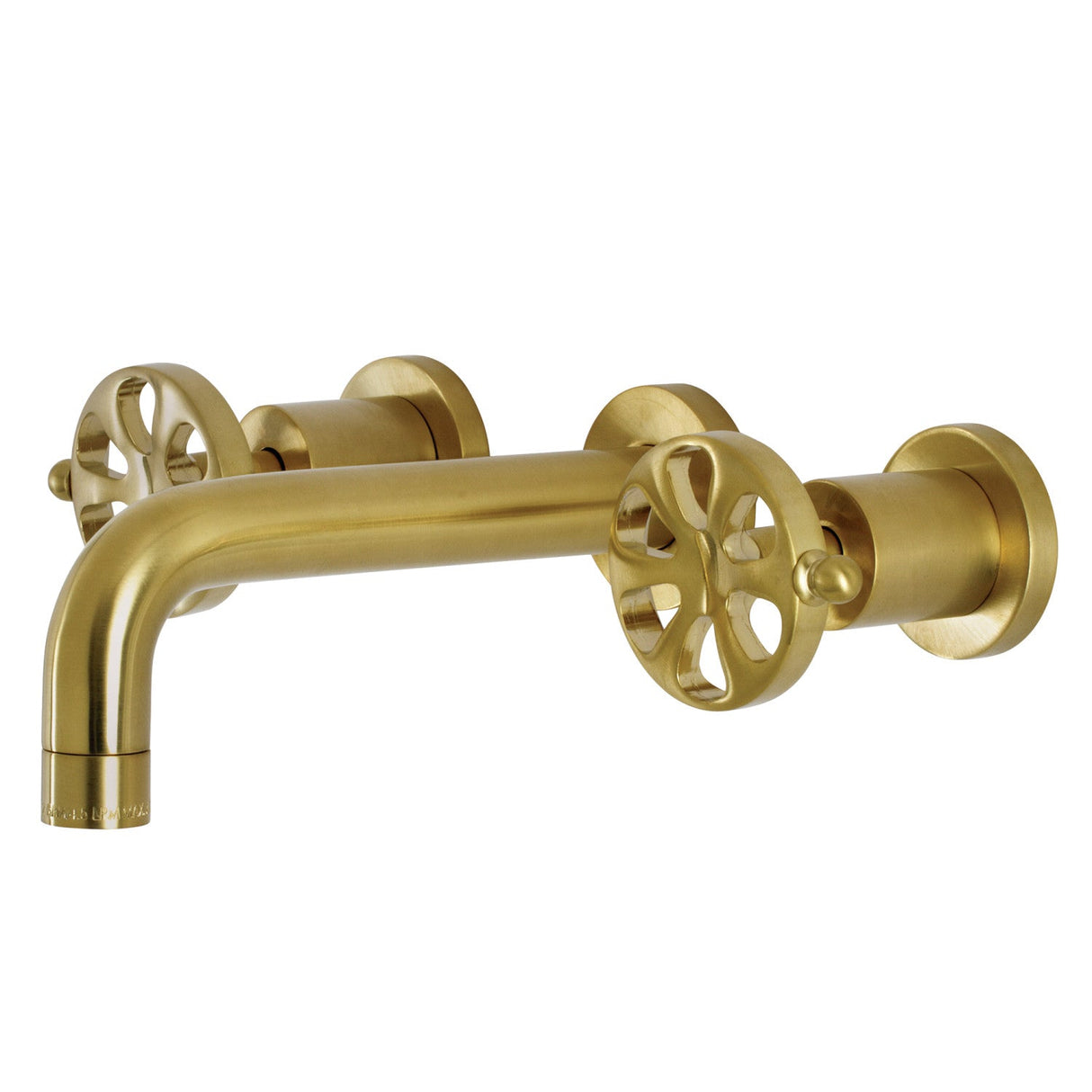 Belknap KS8127RX Two-Handle 3-Hole Wall Mount Bathroom Faucet, Brushed Brass