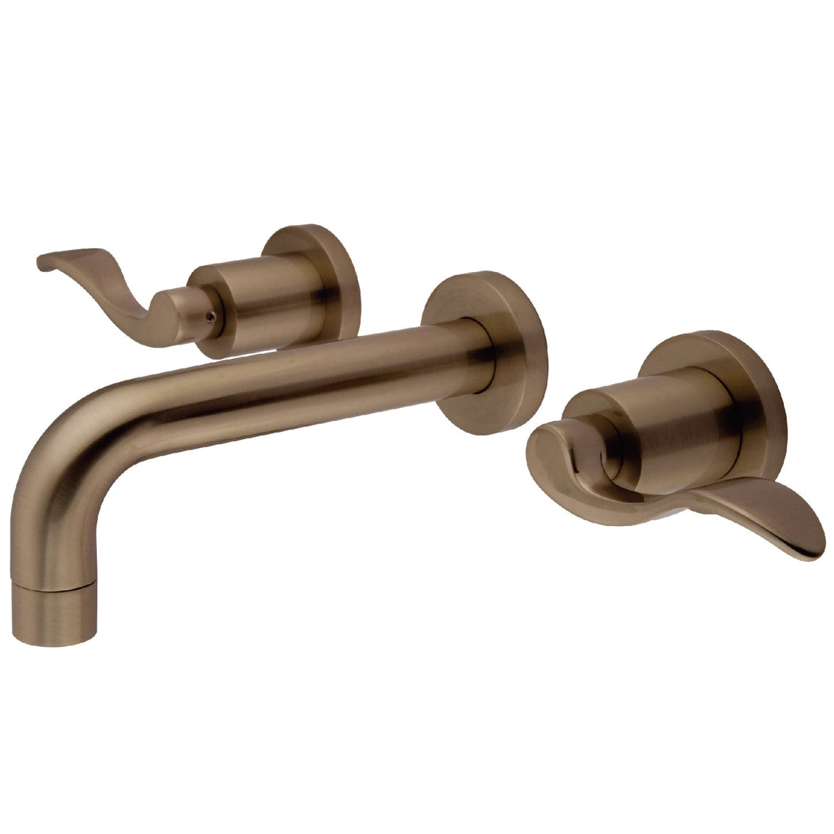 NuWave KS8128DFL Two-Handle 3-Hole Wall Mount Bathroom Faucet, Brushed Nickel
