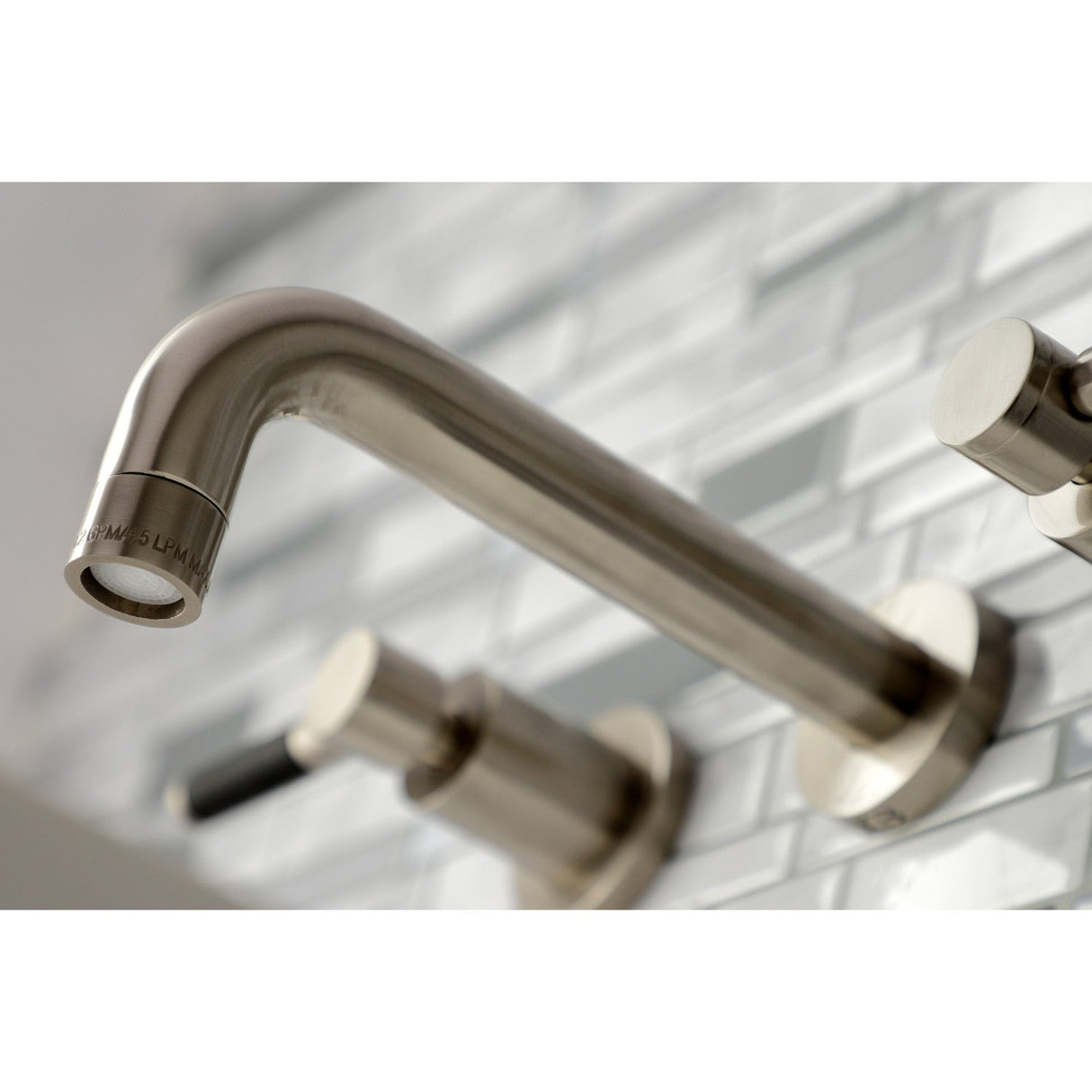 Kaiser KS8128DKL Two-Handle 3-Hole Wall Mount Bathroom Faucet, Brushed Nickel