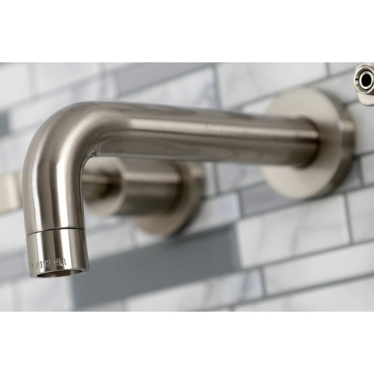 Whitaker KS8128KL Two-Handle 3-Hole Wall Mount Bathroom Faucet, Brushed Nickel