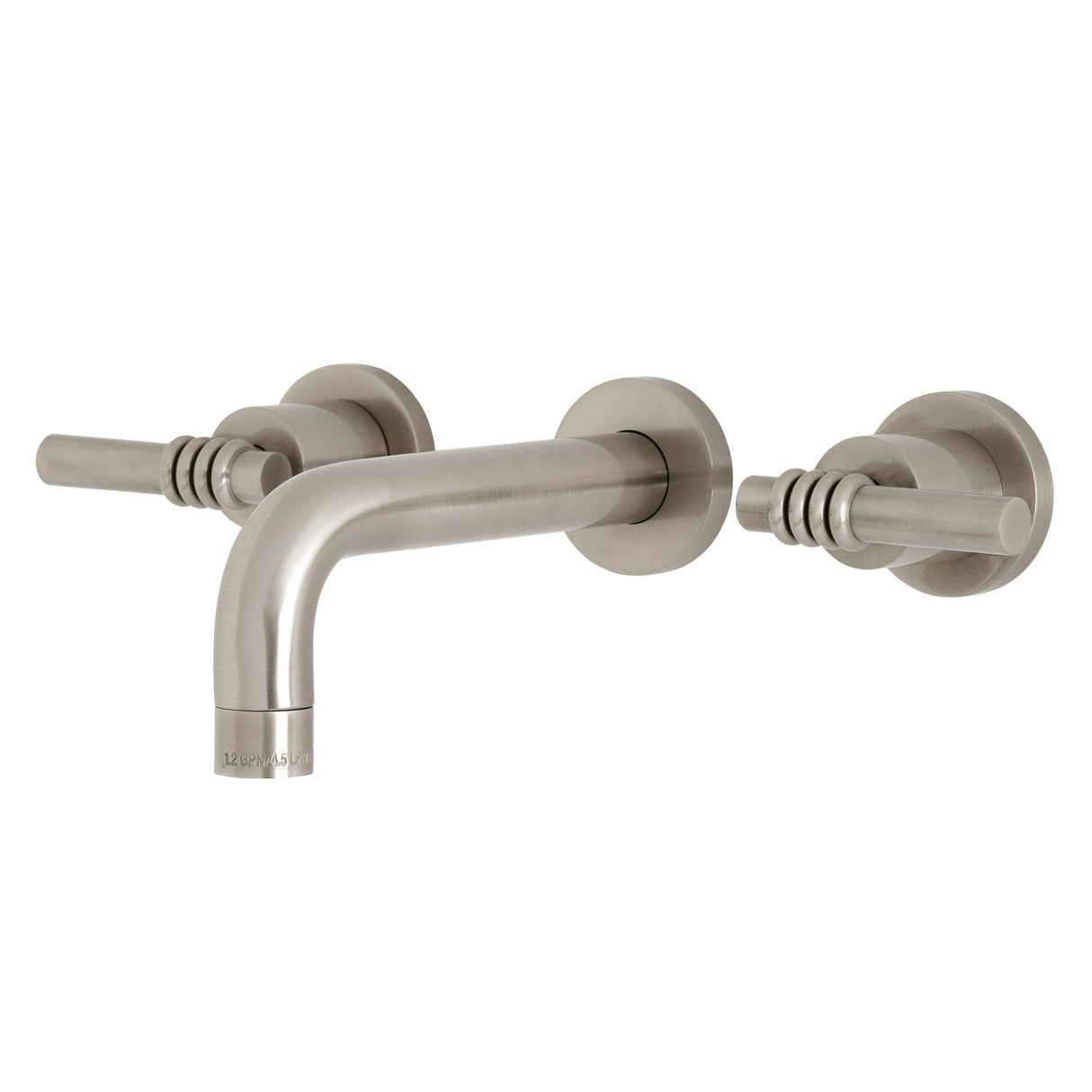 Milano KS8128ML Two-Handle 3-Hole Wall Mount Bathroom Faucet, Brushed Nickel