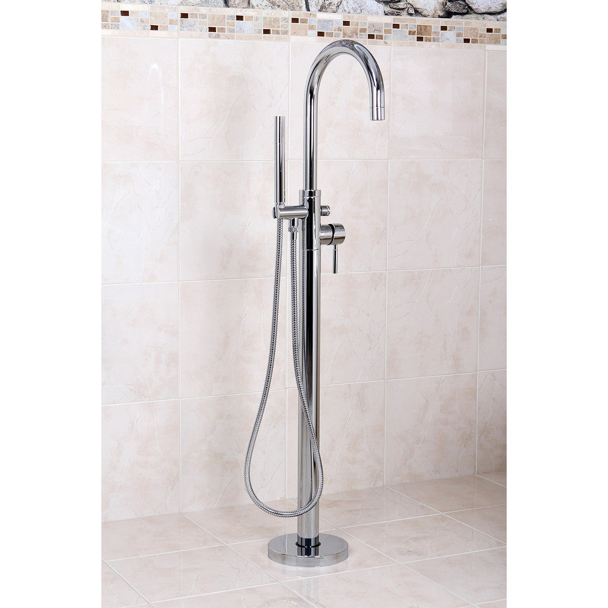 Concord KS8151DL Single-Handle 1-Hole Freestanding Tub Faucet with Hand Shower, Polished Chrome