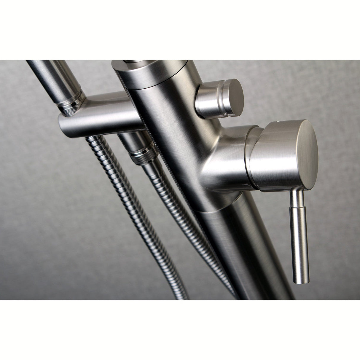 Concord KS8158DL Single-Handle 1-Hole Freestanding Tub Faucet with Hand Shower, Brushed Nickel