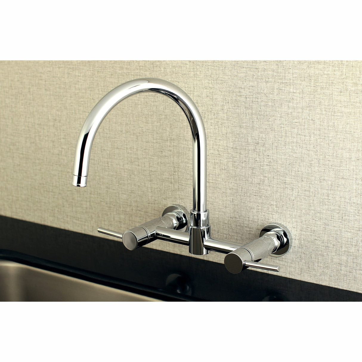 Concord KS8171DL Two-Handle 2-Hole Wall Mount Kitchen Faucet, Polished Chrome