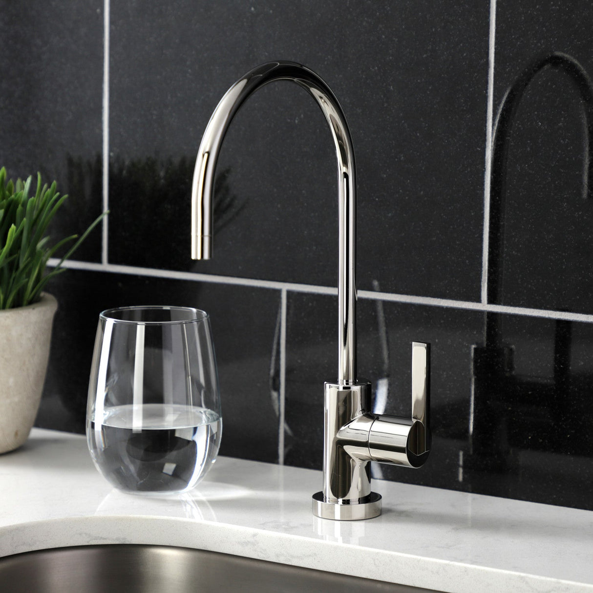 Continental KS8196CTL Single-Handle 1-Hole Deck Mount Water Filtration Faucet, Polished Nickel