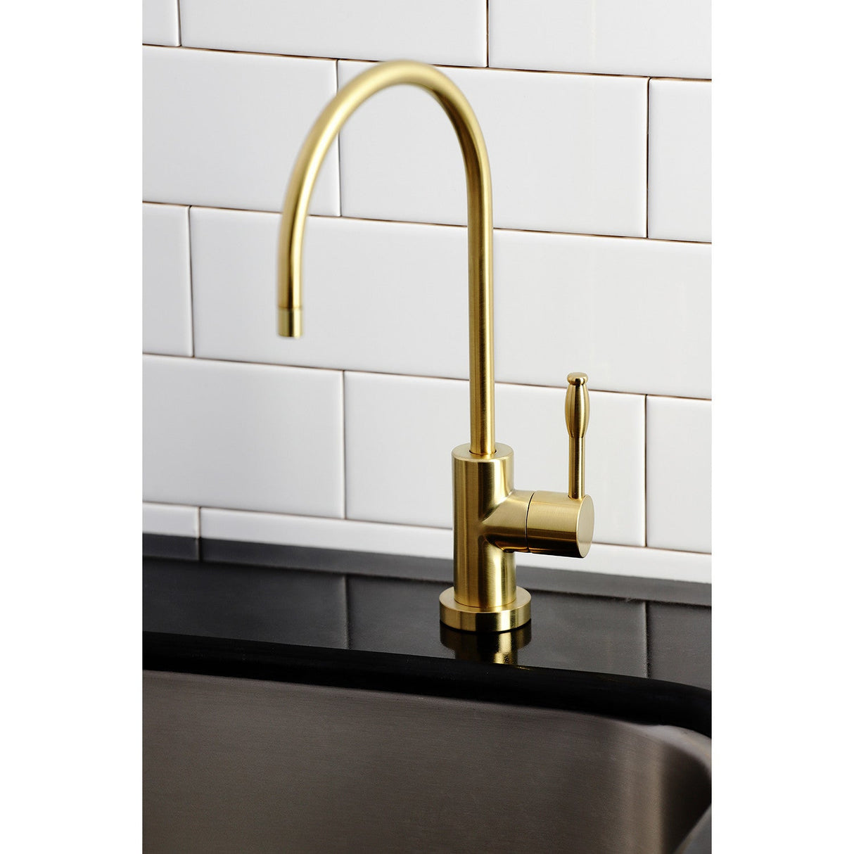 Nustudio KS8197NKL Single-Handle 1-Hole Deck Mount Water Filtration Faucet, Brushed Brass