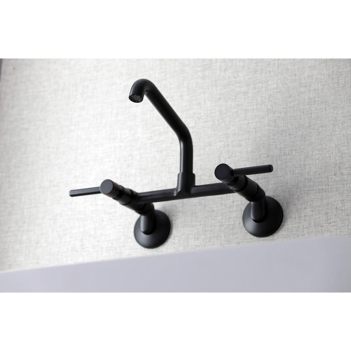 Concord KS823MB Two-Handle 2-Hole Wall Mount Kitchen Faucet, Matte Black