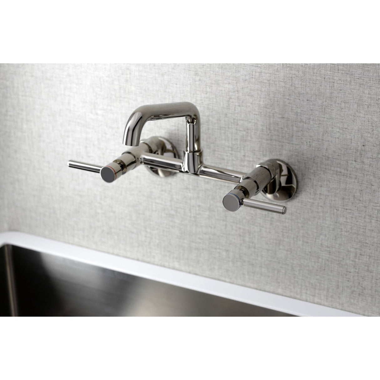 Concord KS823PN Two-Handle 2-Hole Wall Mount Kitchen Faucet, Polished Nickel