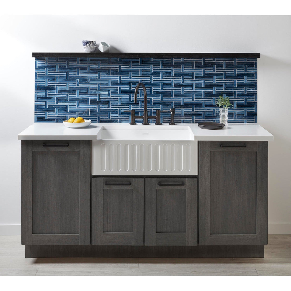 Concord KS8275DLBS Two-Handle 4-Hole Deck Mount Bridge Kitchen Faucet with Brass Sprayer, Oil Rubbed Bronze