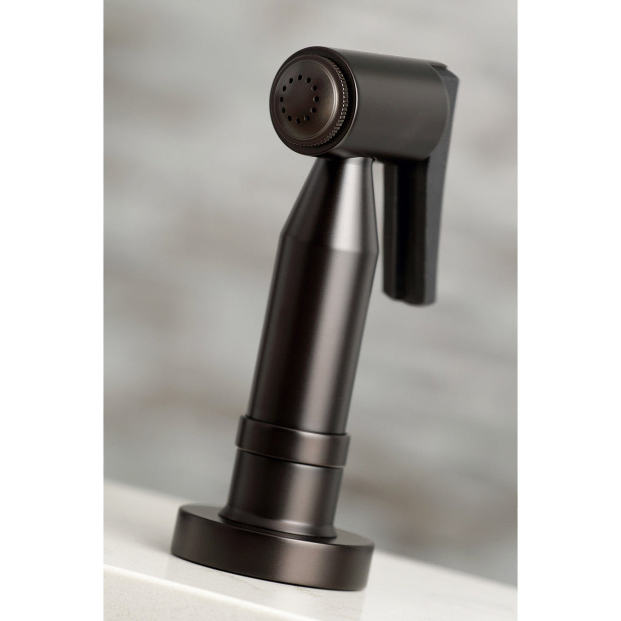 Kaiser KS8285DKLBS Two-Handle 4-Hole Deck Mount Bridge Kitchen Faucet with Brass Sprayer, Oil Rubbed Bronze