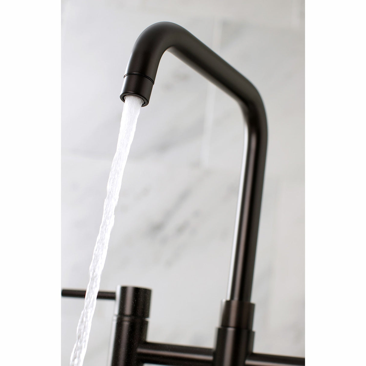 Concord KS8285DLBS Two-Handle 4-Hole Deck Mount Bridge Kitchen Faucet with Brass Sprayer, Oil Rubbed Bronze