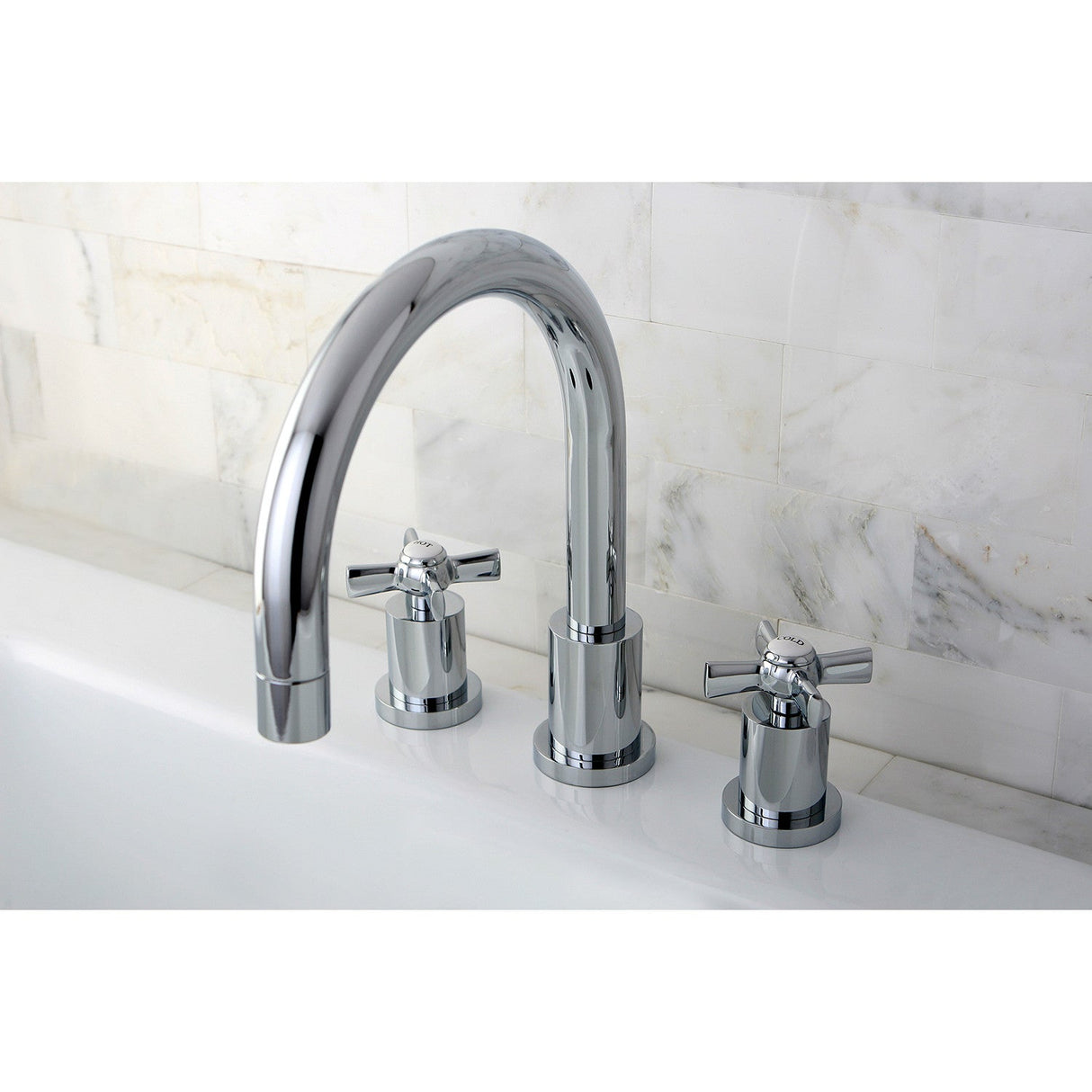 Millennium KS8321ZX Two-Handle 3-Hole Deck Mount Roman Tub Faucet, Polished Chrome
