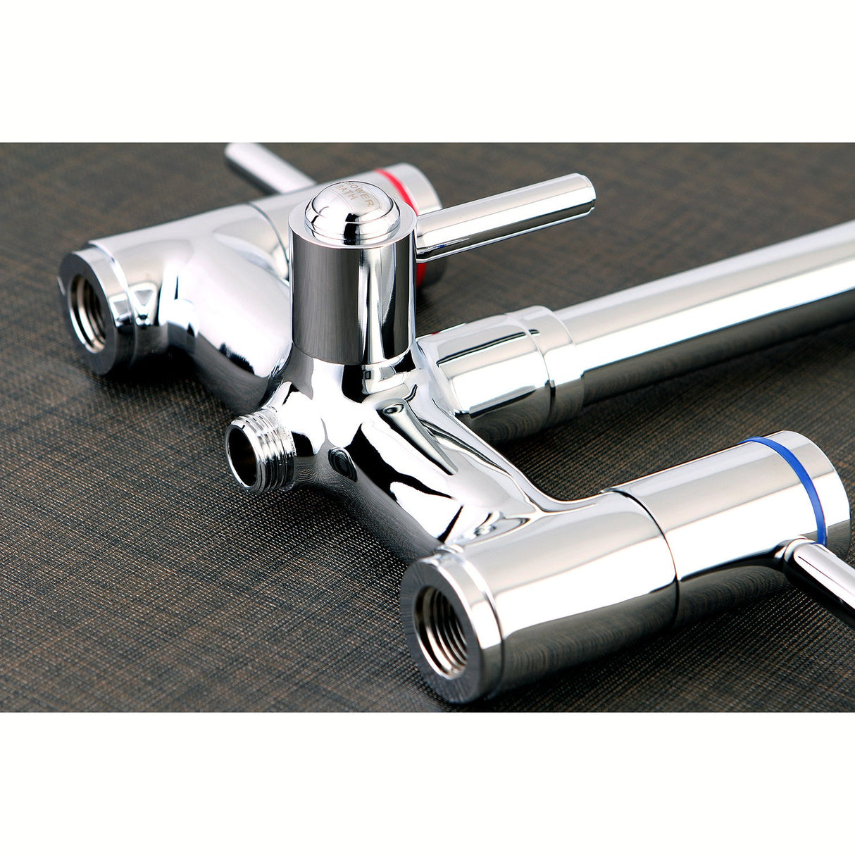 Concord KS8351DL Three-Handle 2-Hole Freestanding Tub Faucet with Hand Shower, Polished Chrome