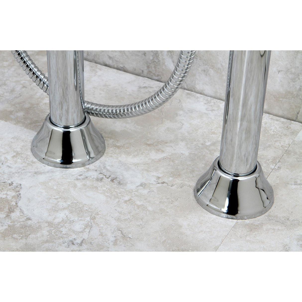 Concord KS8351DL Three-Handle 2-Hole Freestanding Tub Faucet with Hand Shower, Polished Chrome