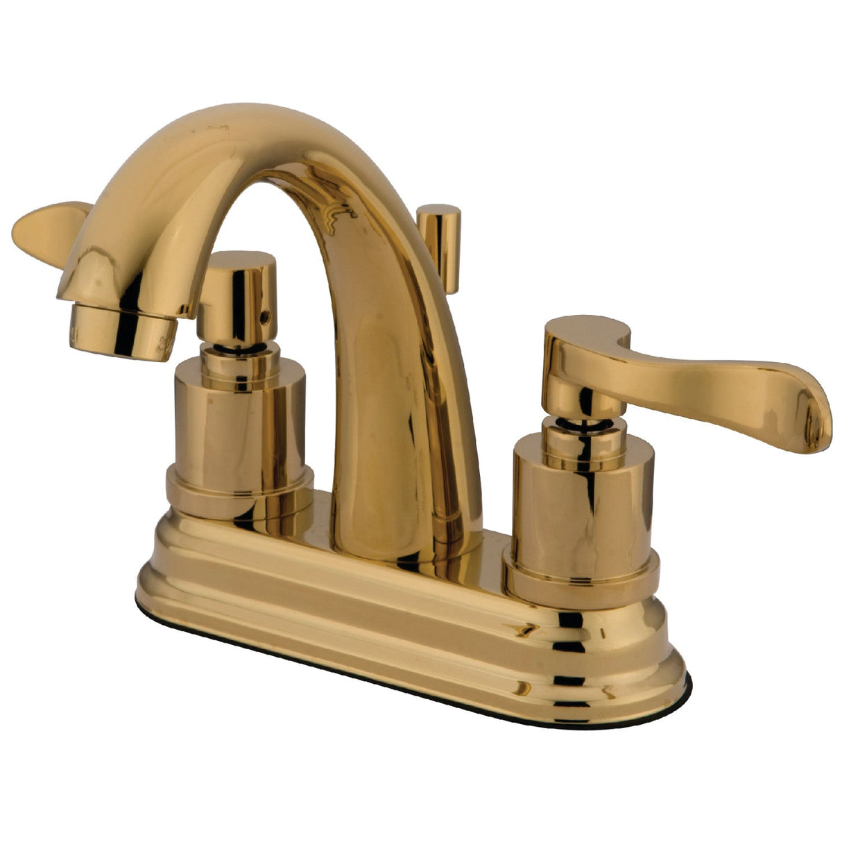 KS8612DFL Two-Handle 3-Hole Deck Mount 4" Centerset Bathroom Faucet with Brass Pop-Up, Polished Brass