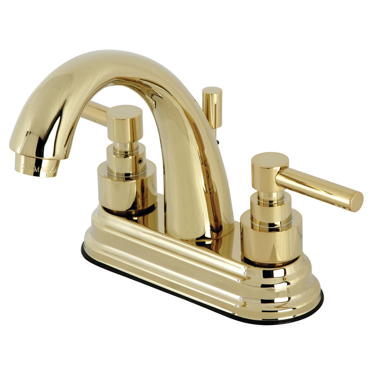 Elinvar KS8612EL Two-Handle 3-Hole Deck Mount 4" Centerset Bathroom Faucet with Brass Pop-Up, Polished Brass