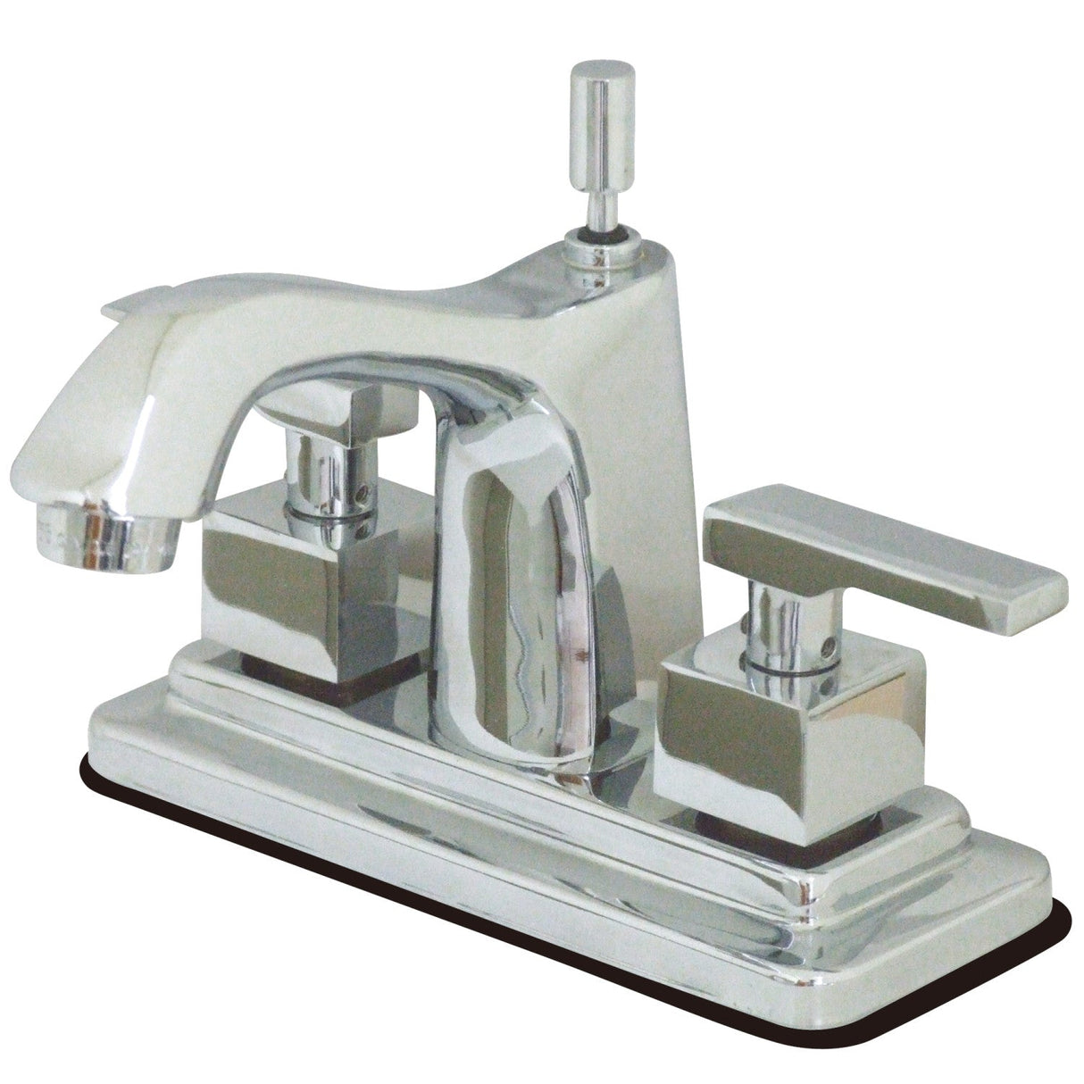 Executive KS8641QLL Two-Handle 3-Hole Deck Mount 4" Centerset Bathroom Faucet with Brass Pop-Up, Polished Chrome