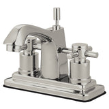 Concord KS8648DX Two-Handle 3-Hole Deck Mount 4" Centerset Bathroom Faucet with Brass Pop-Up, Brushed Nickel