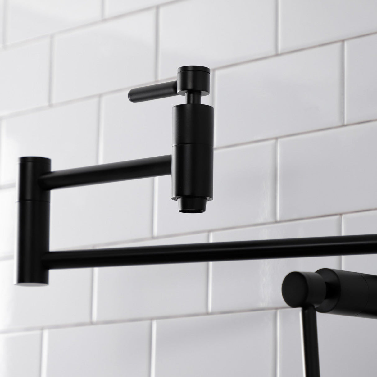 Concord KS8700DL Two-Handle 1-Hole Deck Mount Pot Filler, Matte Black